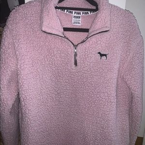 VS pink pink Sherpa quarter zip